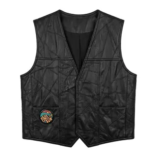 Black leather vest